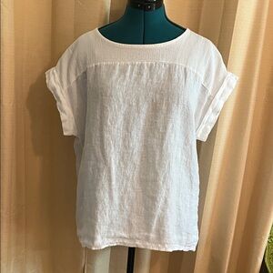 Women's White Linen Top